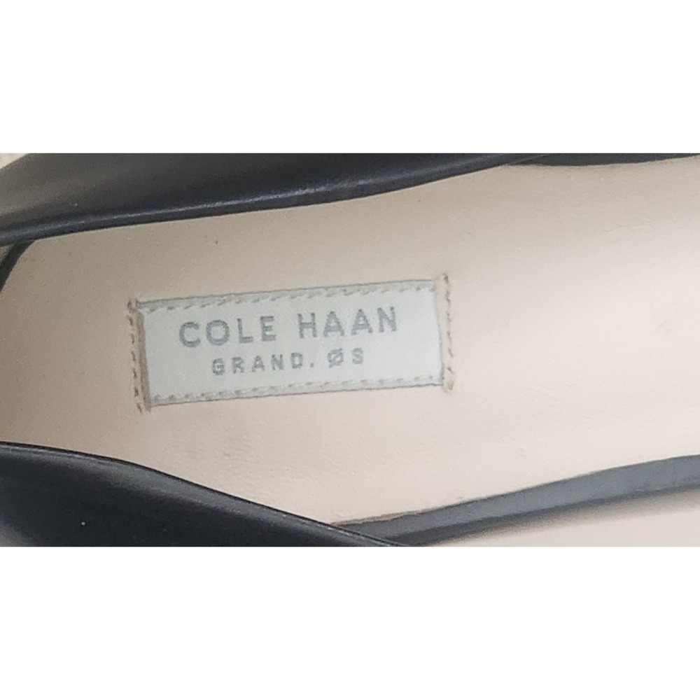 Cole Haan Women's Grand.OS Vesta Black Leather Kitten Heels Pumps Size 8.5 B - Picture 2 of 9
